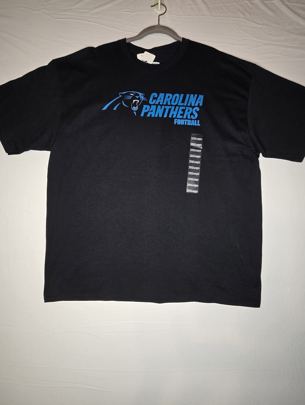 Carolina Panthers T Shirt 2XL Black NFL Football Team Apparel NWT 2016